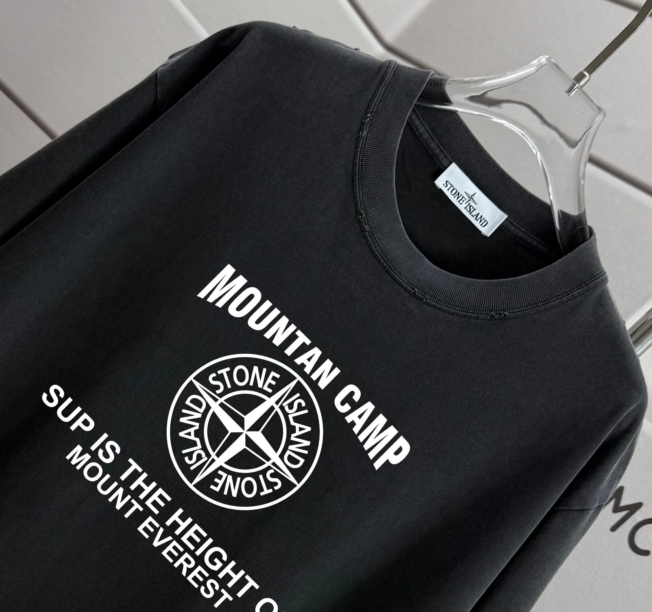 P160 Ston* islan* 石*岛 2025 autumn and winter new style, washed and worn 320g round neck short-sleeved tee, loose version for men and women, color: washed black, washed white, washed gray, washed brown gray Size: S M L XL XXL Size: S (90-130 catties) M (120-150 catties) L (140-165 catties) (160-180 catties) XXL (180-210 catties)